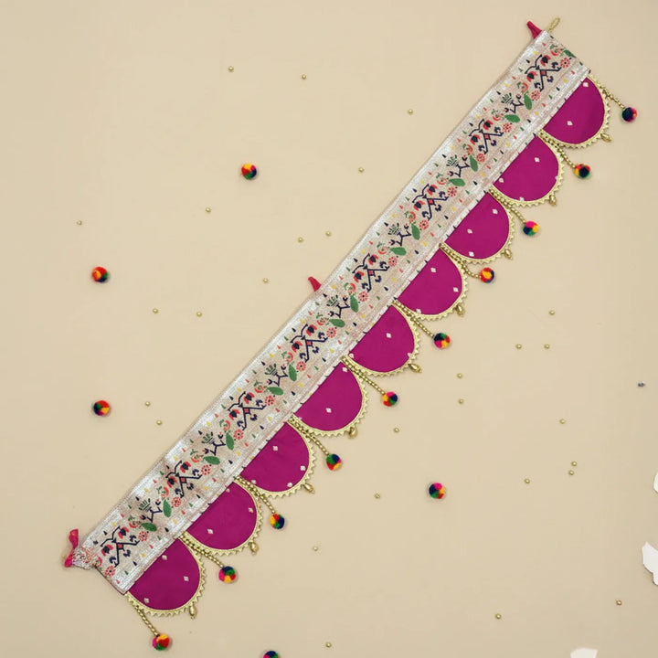 36 Inch | Paithani Handmade Beaded Decorative Silk Toran