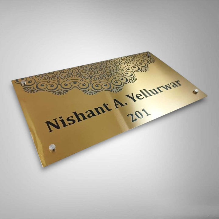 Personalized Engraved Modern Stainless Steel Name Plate