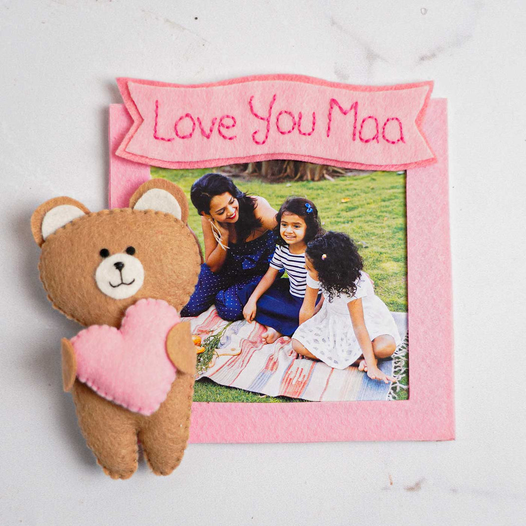 Photo Personalized Handmade Teddy Theme Felt Fridge Magnet