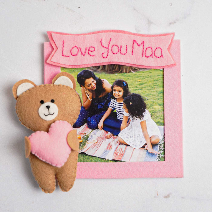 Photo Personalized Handmade Teddy Theme Felt Fridge Magnet