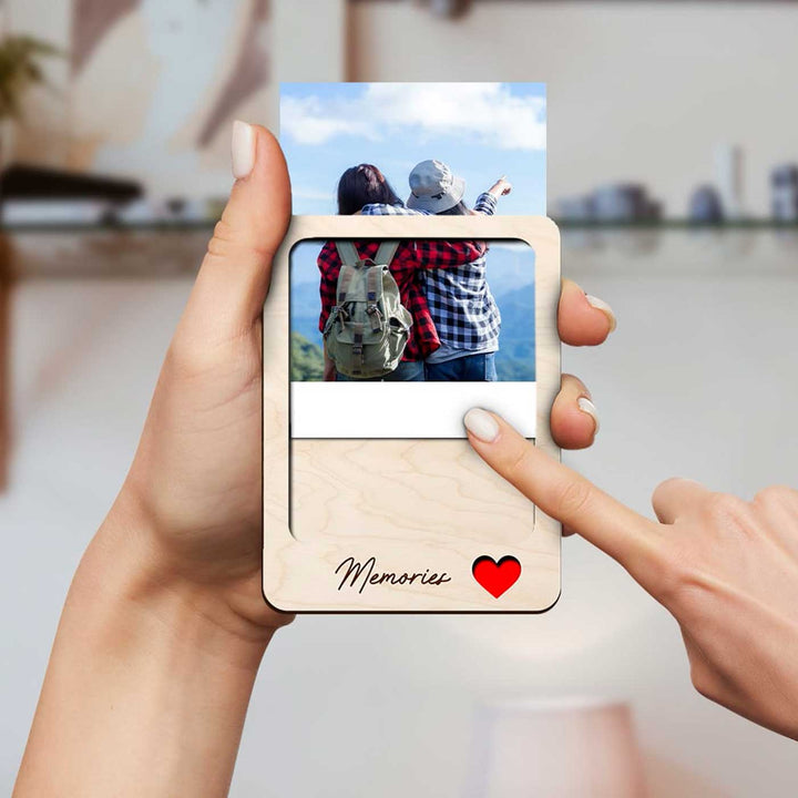 Photo Personalized Printed Couples Theme Wooden Fridge Magnet | Set Of 3