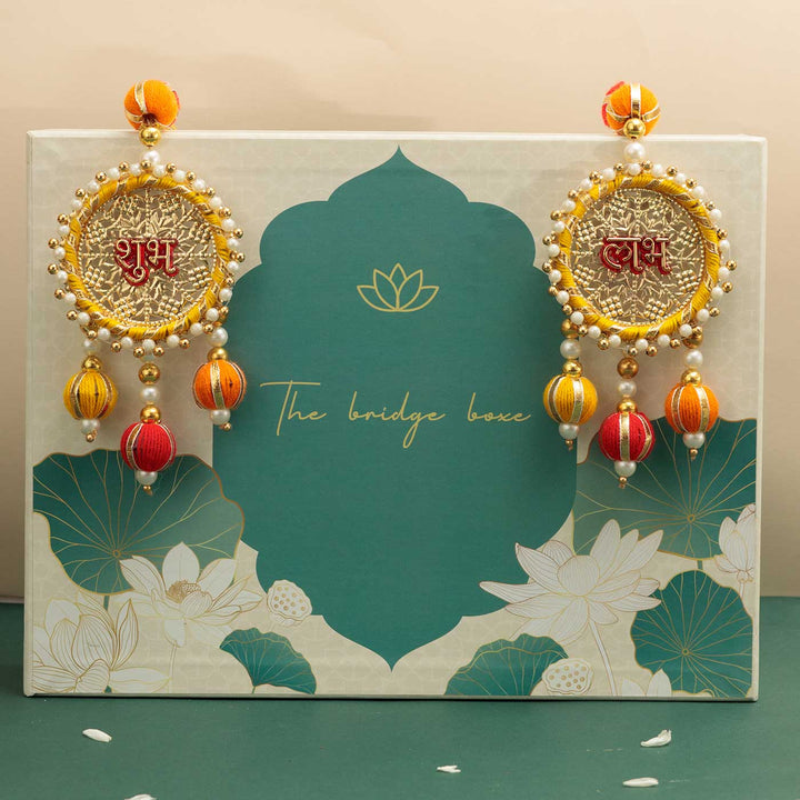 Handmade Sanskriti Shubh Labh Metal Decorative Plaque