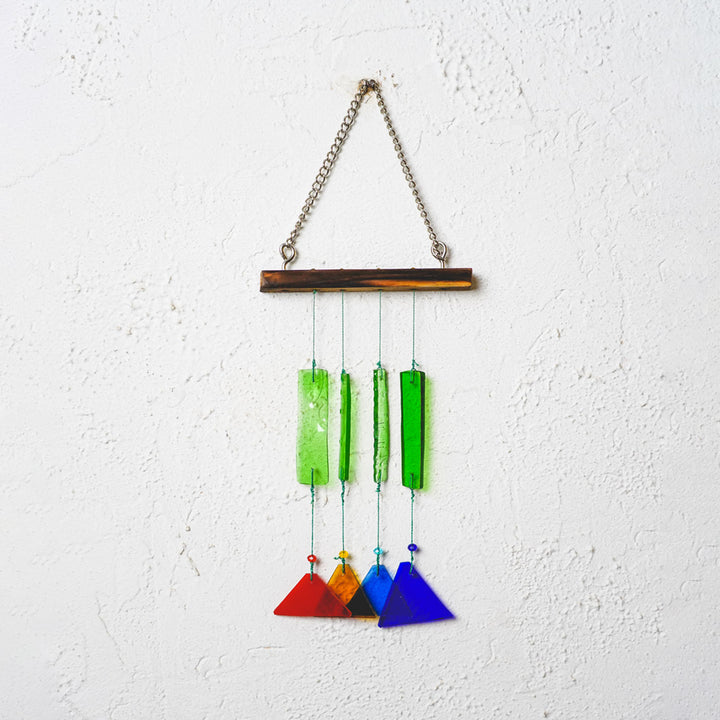 Upcycled Prism Stained Glass Windchime