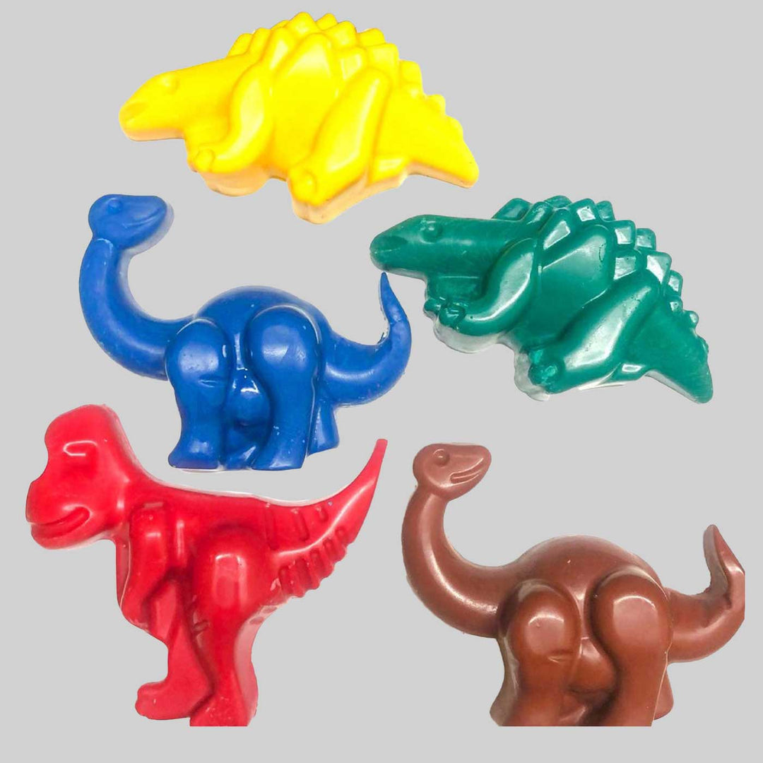 Handmade Non-Toxic Jumbo Dinosaur Crayons | Set Of 5