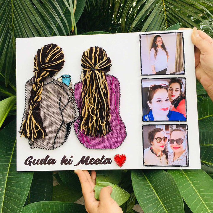 Photo Personalized Handmade String Art Sister Forever Design MDF Wood Decorative Plaque