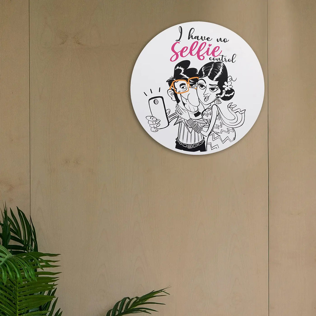 Printed Round Quirky MDF Wood Wall Decor