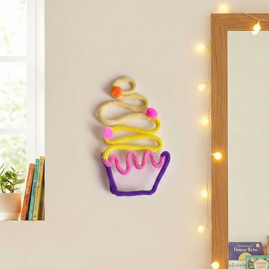Handmade Knitted Wire Cupcake Hanging For Kids Room Decoration