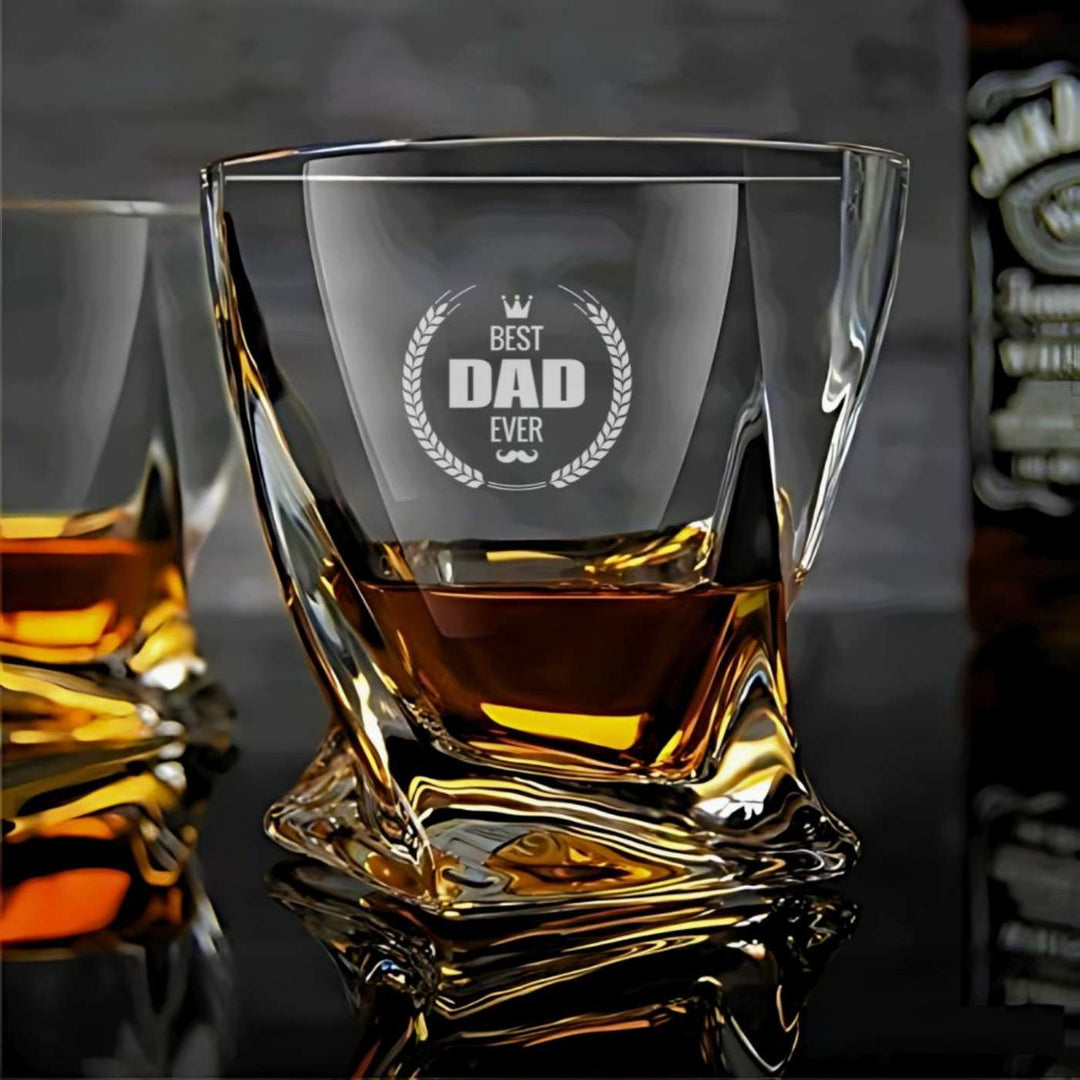 Engraved Best Dad Ever Whiskey Glass For Fathers | 310 ml