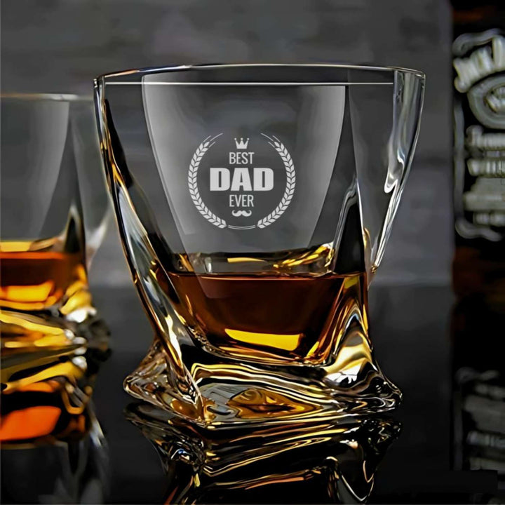 Engraved Best Dad Ever Whiskey Glass For Fathers | 310 ml