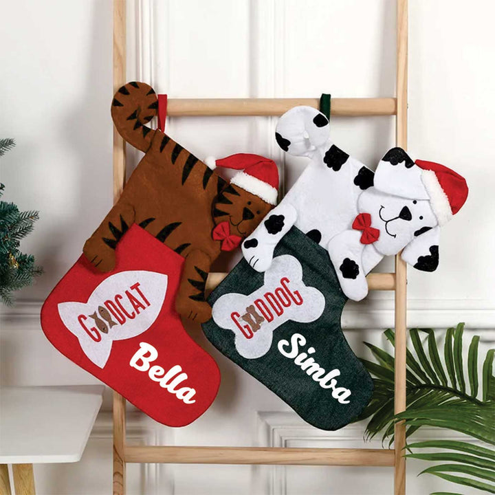 Personalized Pet Felt & Velvet Stockings For Christmas Decoration
