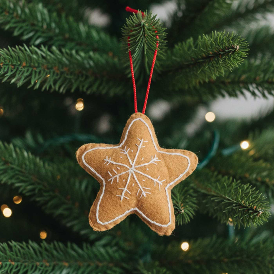 Handmade Felt Snowflake Star Christmas Ornaments
