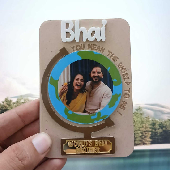 Photo Personalized Handmade World's Best Brother Theme Mdf Wood Fridge Magnet