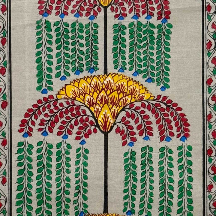 16 X 6 Inch | Handmade Tussar Silk Tree Of Life Painting