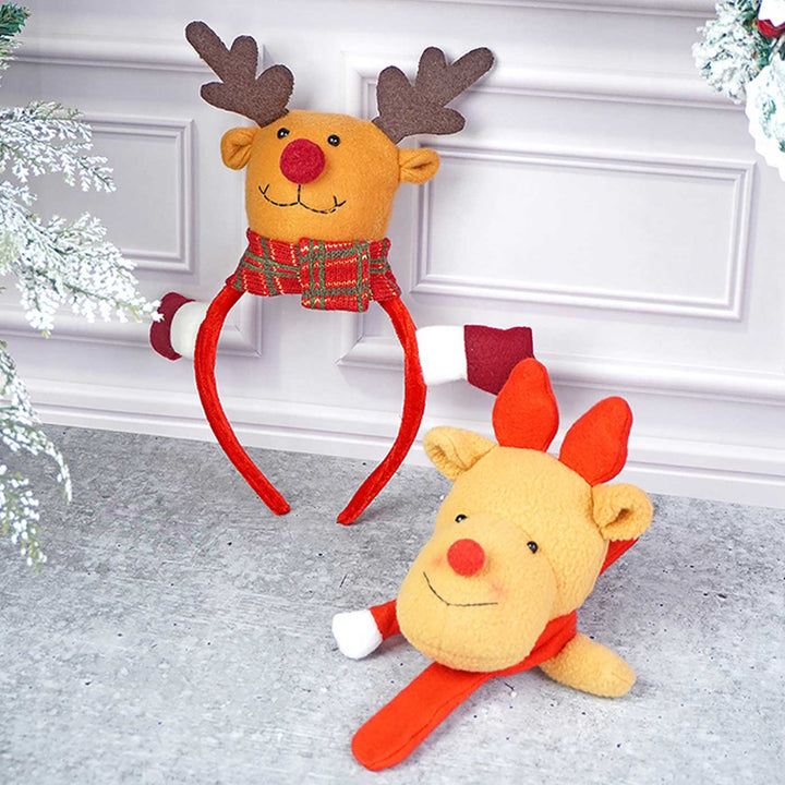 3D Reindeer Theme Kids Hairband & Wristband| Xmas Gifting Ideas | Set Of 2