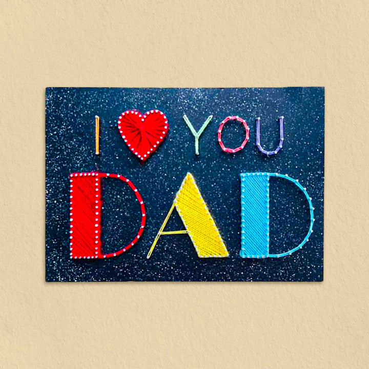 Handmade String Art I Love You Dad Wooden Decorative Plaque For Fathers