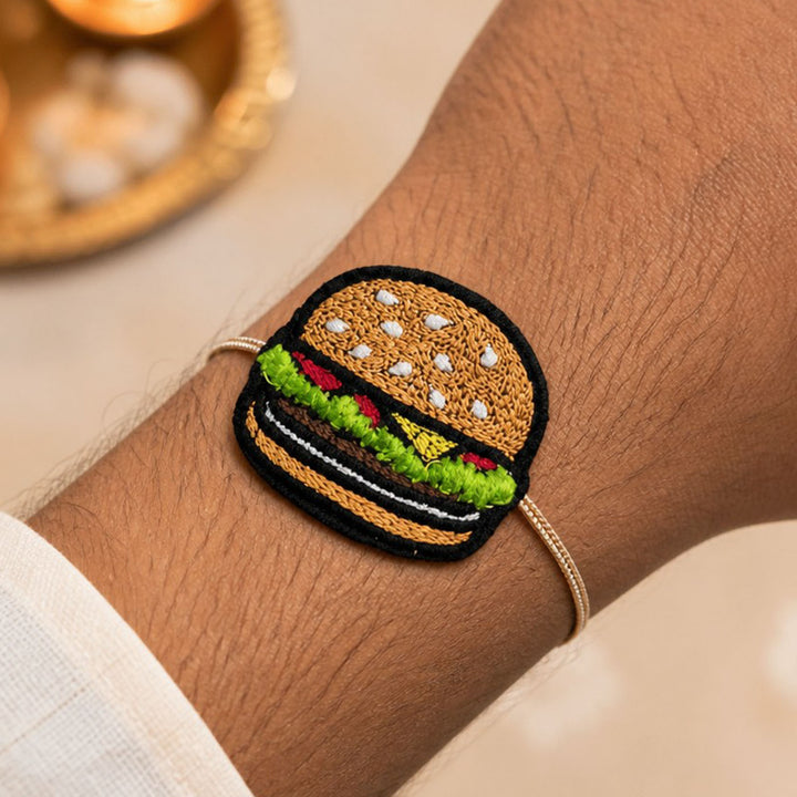 Handmade Reusable Burger Felt Kids Rakhi