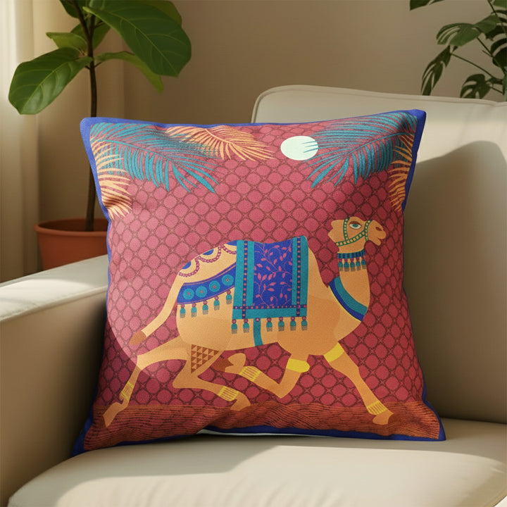 16 Inch | Printed Camel of Thar Cushion Cover