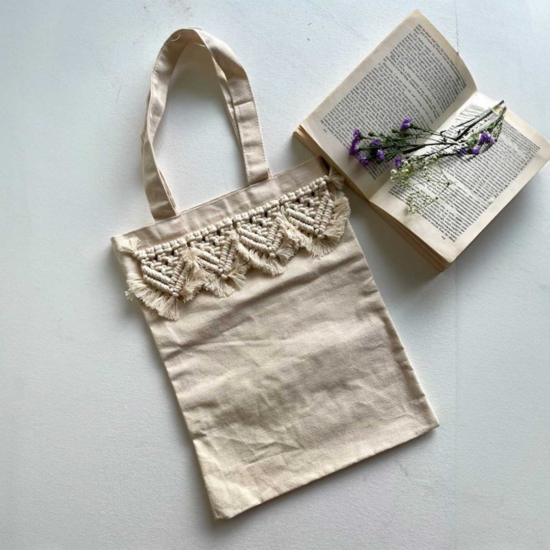 Handmade Macrame Sutra Tote Bag