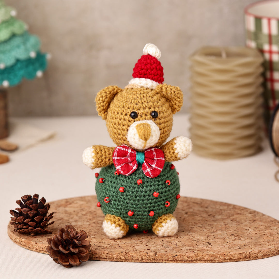 Handmade Kitten Crochet Ornament For Christmas Tree Decoration