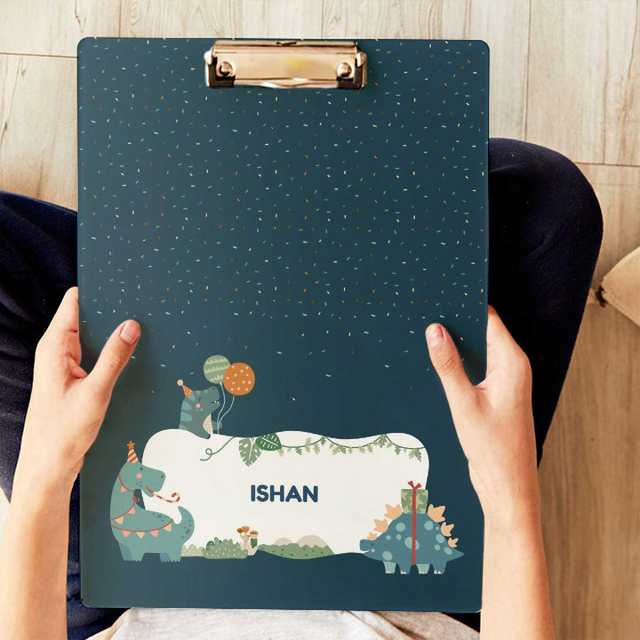 Personalized Dino Party Theme Acrylic Clipboard
