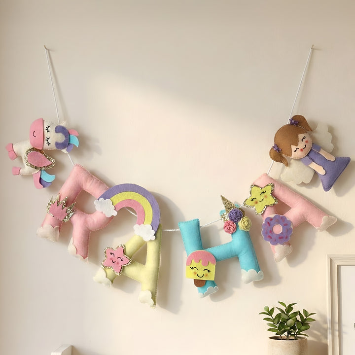 Personalized Unicorn Fairy Felt Bunting / Garland For Kids