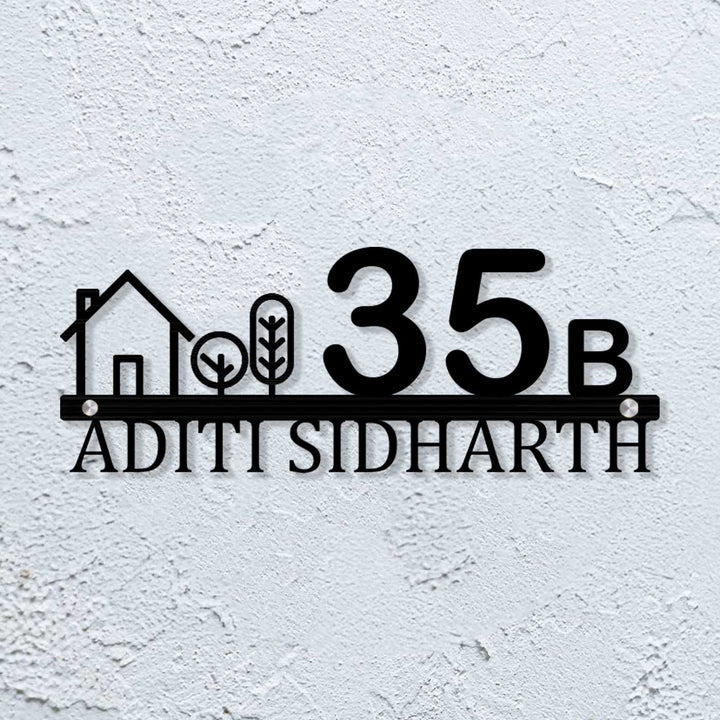 Personalized Laser Cut House Theme Steel Name Plate