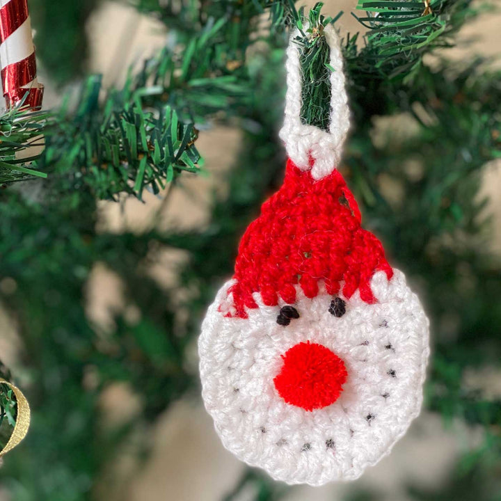 Handmade Santa Crochet Woolen Ornament For Christmas Tree Decoration | Set Of 2