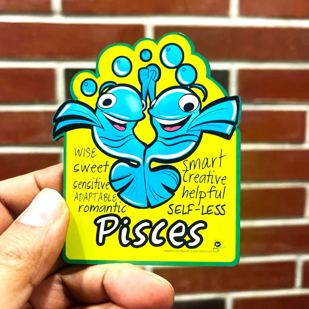 Printed Pisces Zodiac Sign MDF Wood Fridge Magnet