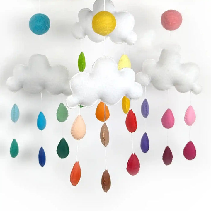 Handmade Cloud Theme Felt Cot Mobile