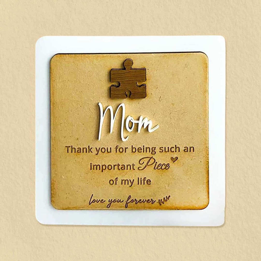 Handmade Puzzle Theme MDF Wood Decorative Plaque For Mothers