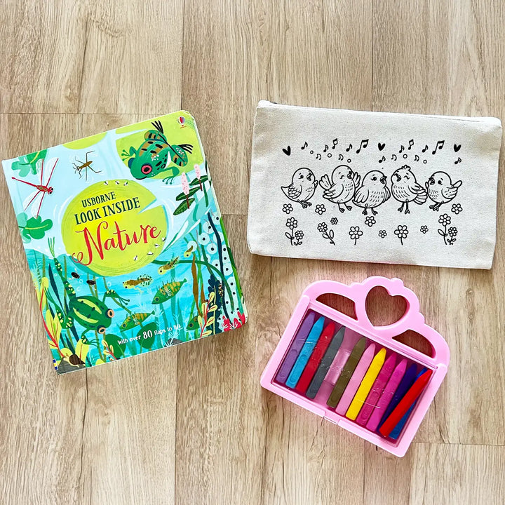 DIY Colour It Yourself Little Birds Cotton Pouch For Kids