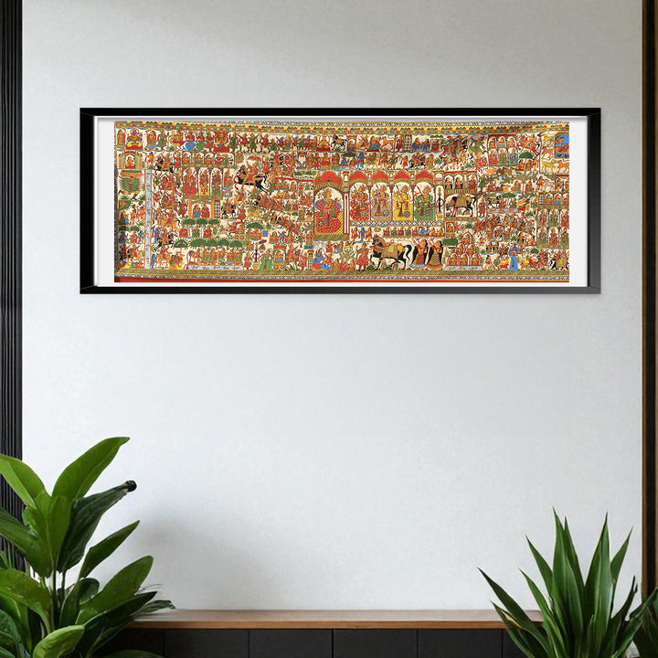48 X 120 Inch | Story of Pabuji Paper Phad Painting