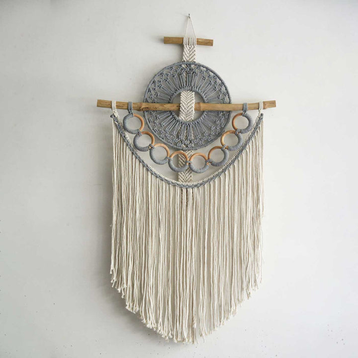Handmade Grey Macrame Artistic Wall Decor