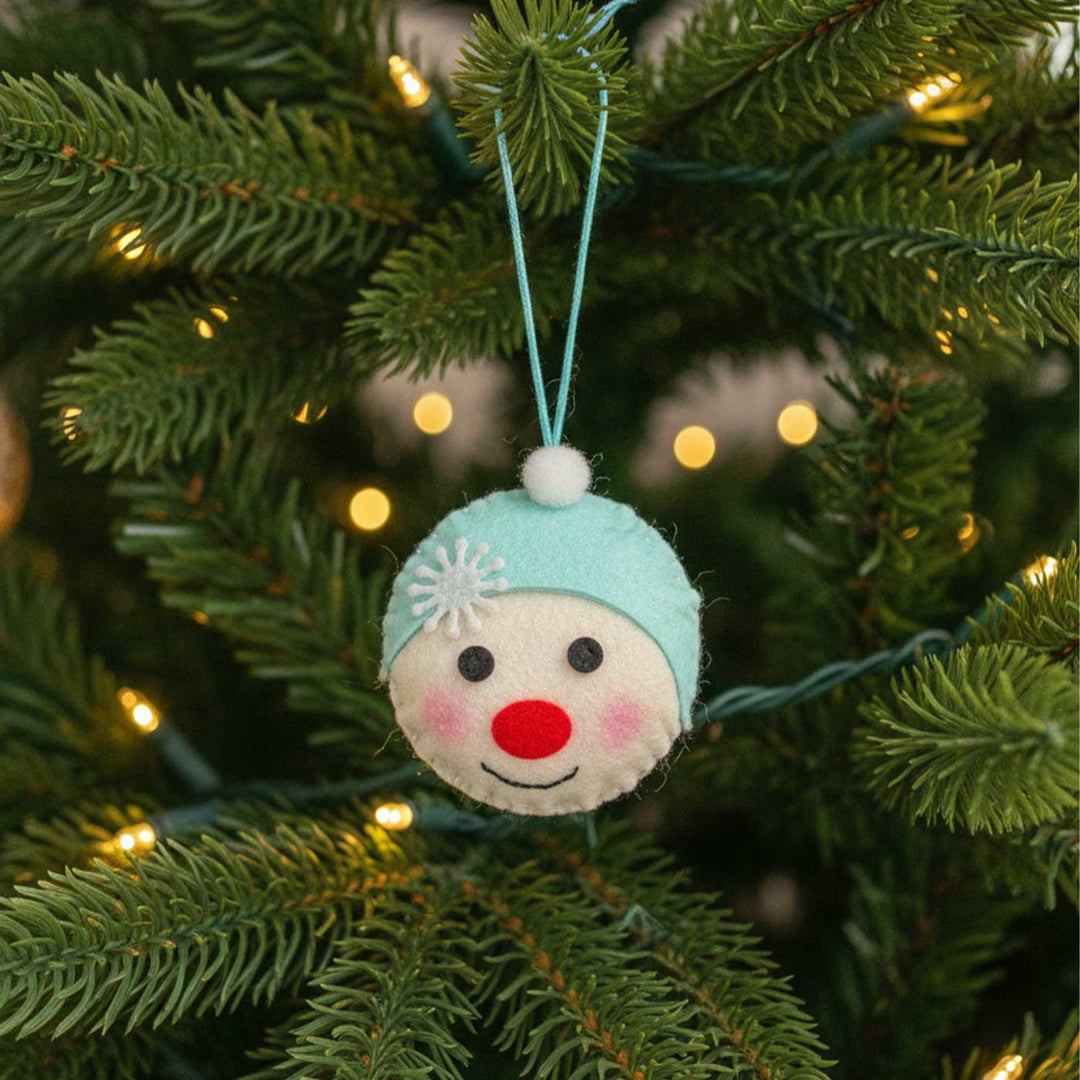 Handmade Felt Snowman Christmas Ornaments