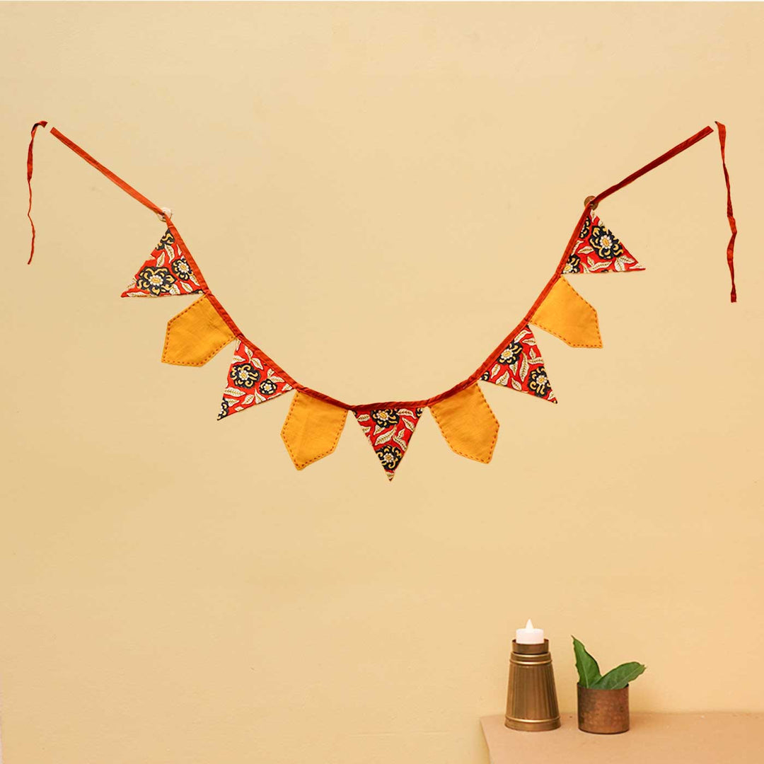 Handmade Yellow-Red Rangriti Fabric Toran