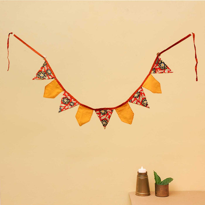 Handmade Yellow-Red Rangriti Fabric Toran