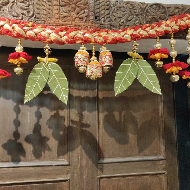 Handmade Moli & Haldi Gaanth Braided Banderwal Toran with Bells