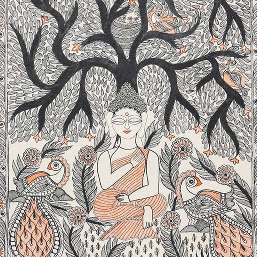 8 X 11 Inch | Handmade Paper Buddha Serene Painting