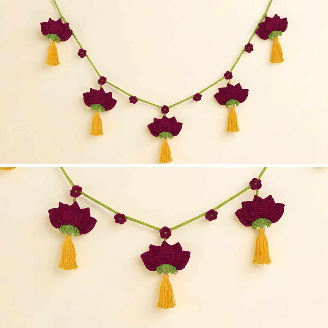 42 Inch | Handmade Crochet Lotus Toran