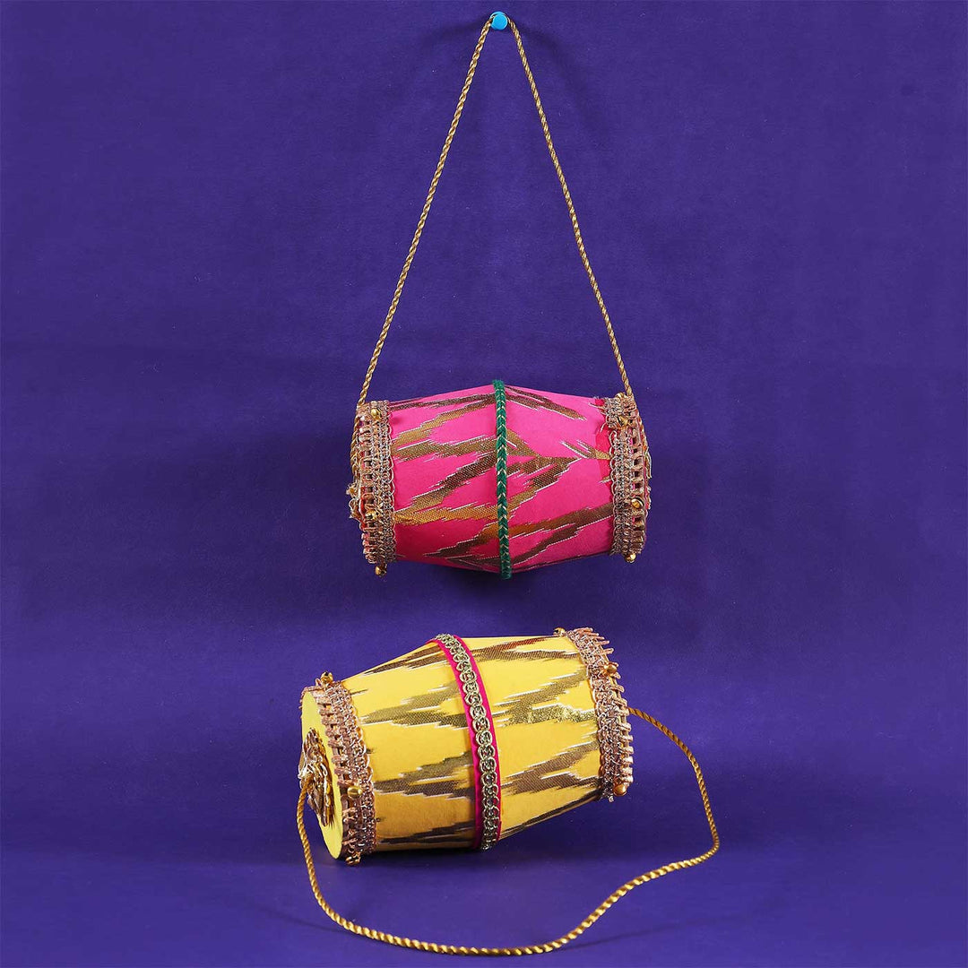 Handmade Dhol Shaped Paper Gift Box | Set Of 2
