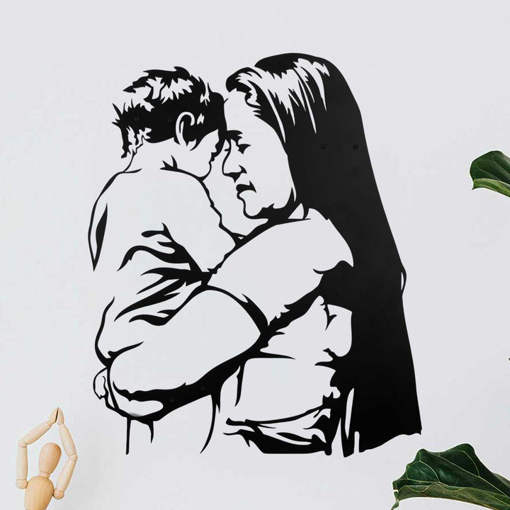 Photo Personalized Handmade Laser Cut Mother And Child Metal Decorative Plaque