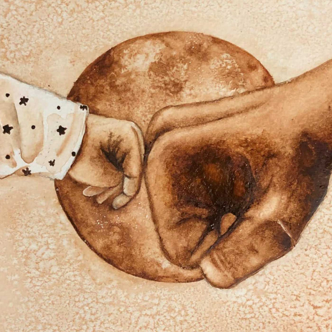 6 x 8.5 Inch | Handmade Paper Pitah Coffee Painting