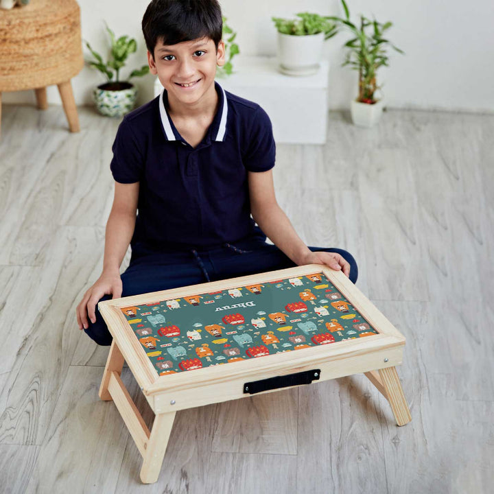 Personalized Kitty Cat Theme Wooden Foldable Desk