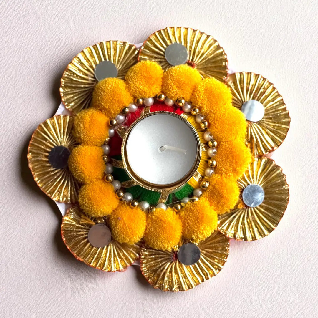 Orange, Pink & Yellow Round Tealight Holders | Set Of 3