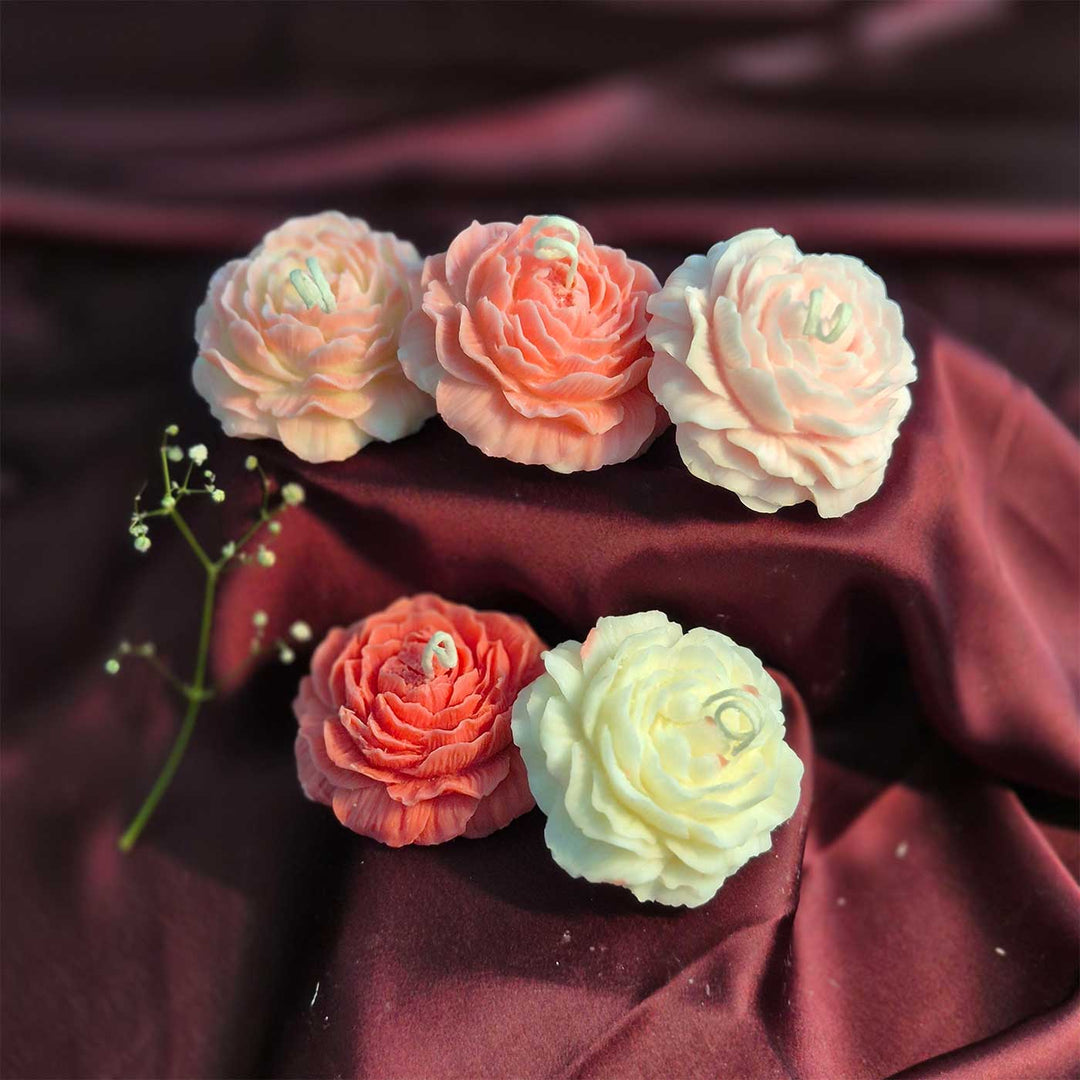 Handmade Peony Design Soy Wax Scented Candle