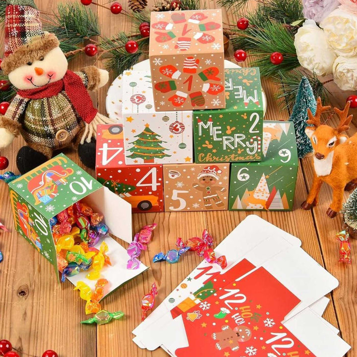 Handmade Paper Christmas Advent Calendar | 24 Gift Boxes