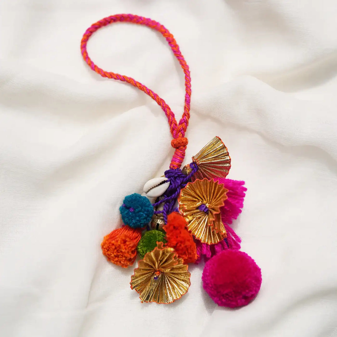 1 pc Lumba + Brass Thali Set | Premium Khatta Meetha Pom Pom Lumba with Roli Chawal