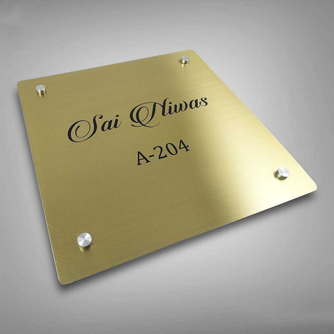 Personalized Weatherproof Classic Square Stainless Steel Name Plate