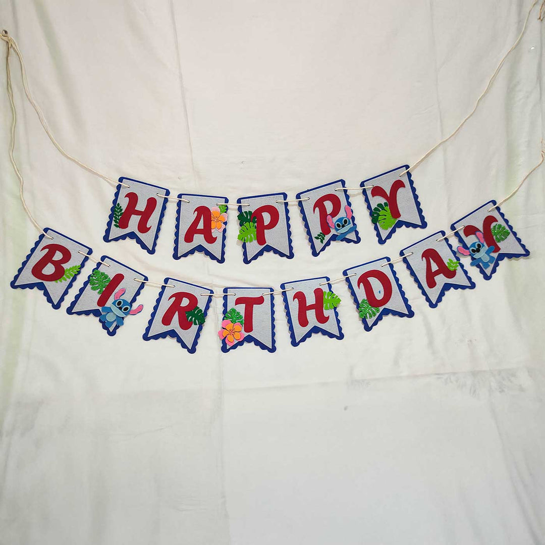 Handmade Stitch Theme Felt Happy Birthday Banner
