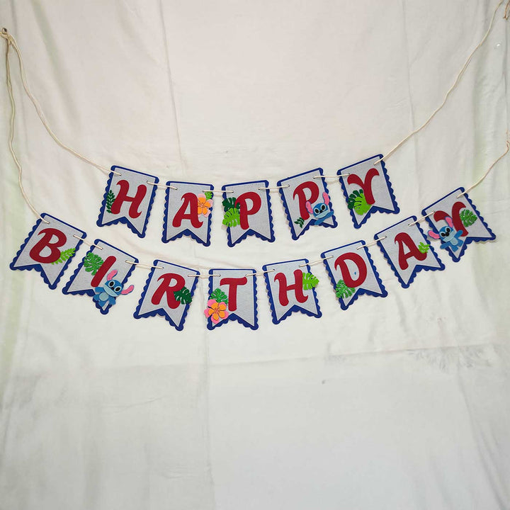 Handmade Stitch Theme Felt Happy Birthday Banner
